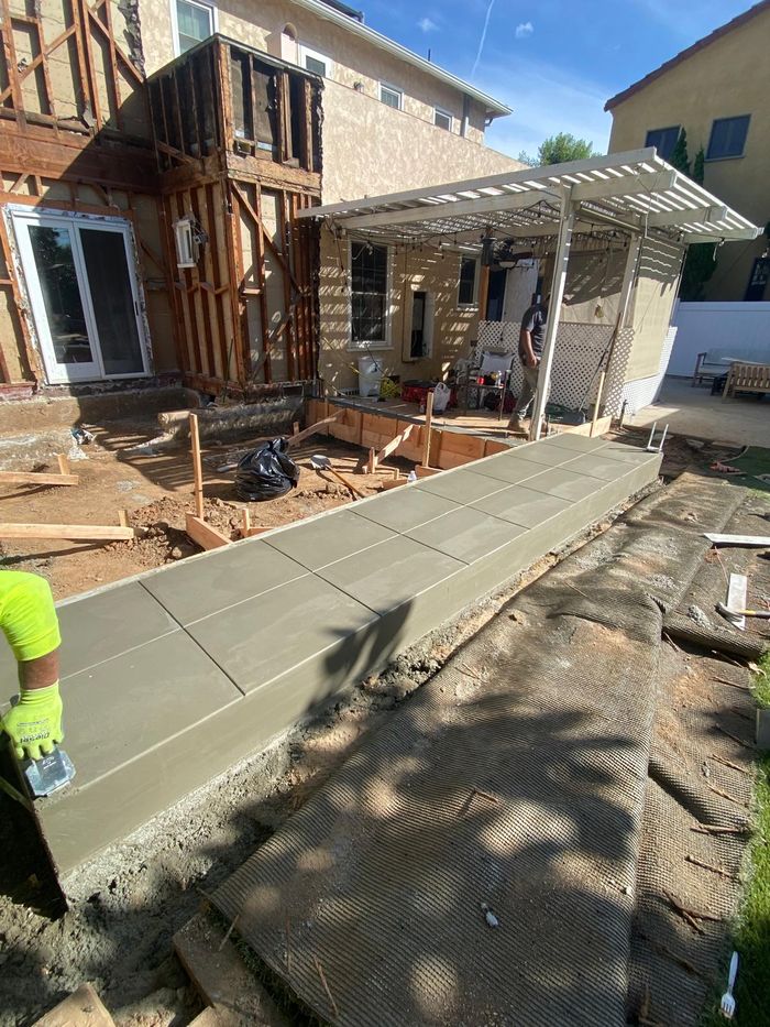 New concrete walkway finished by Guillen Construction crews
